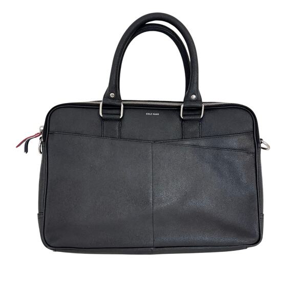 Cole Haan x American Airlines Genuine Leather Laptop Travel Bag Black Tech Safe - Picture 1 of 14